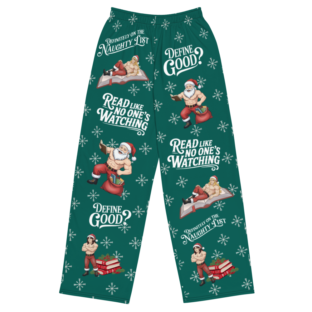 Naughty List Book Lover Pajama Pants – Christmas Bookish Pants for Readers & Romance Fans