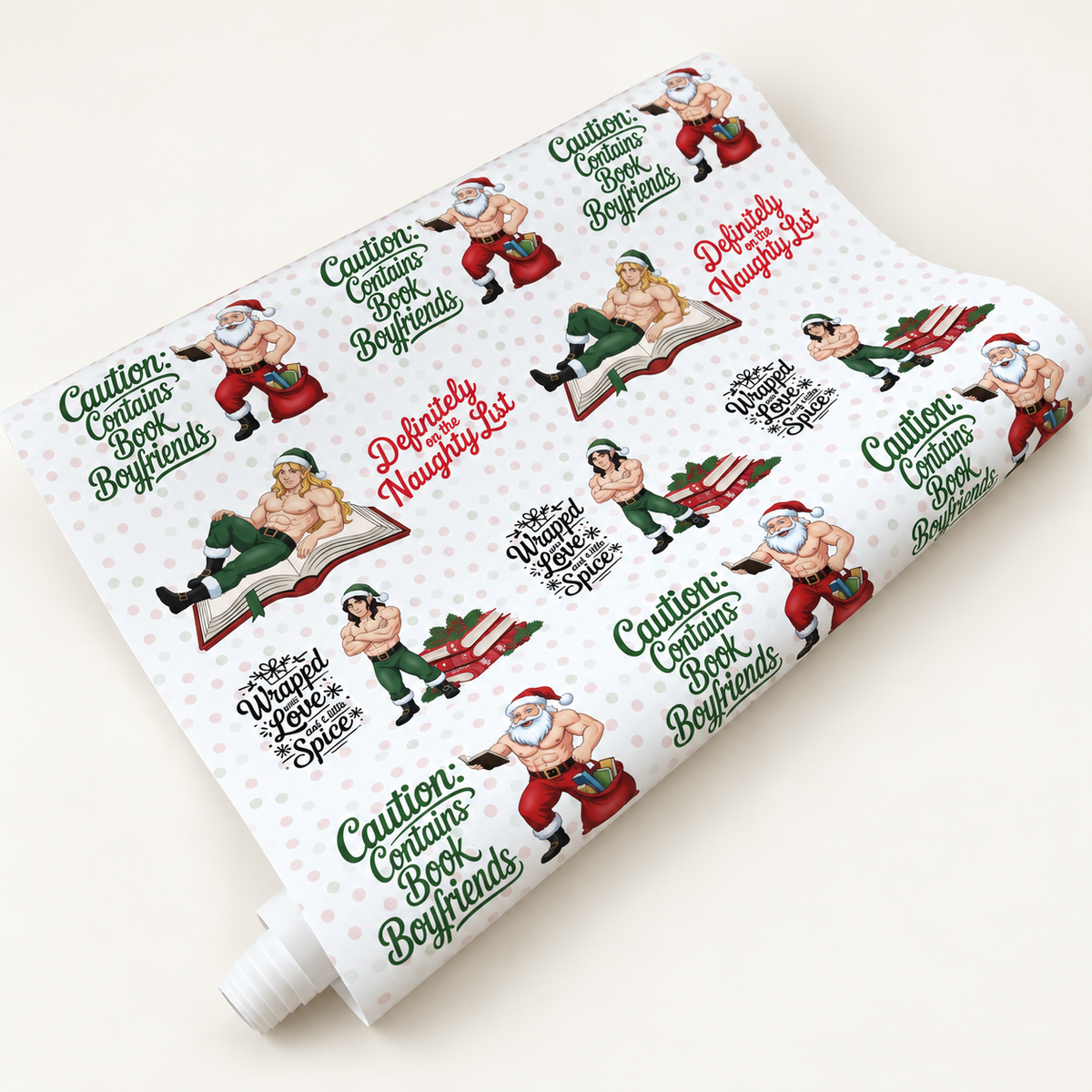 Spicy BookTok Wrapping Paper | Naughty List Romance Reader Gift Wrap