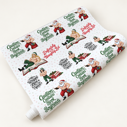 Spicy BookTok Wrapping Paper | Naughty List Romance Reader Gift Wrap