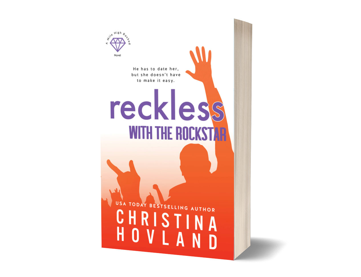 Reckless with the Rockstar discreet cover paperback 3D mockup by Christina Hovland