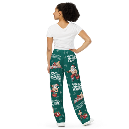 Naughty List Book Lover Pajama Pants – Christmas Bookish Pants for Readers & Romance Fans