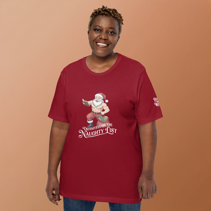Book Lover Christmas Graphic Tee – Santa Naughty List Edition