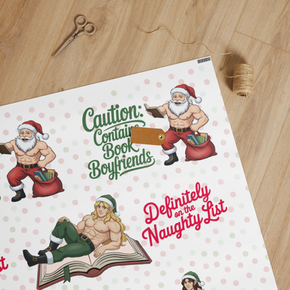 Spicy BookTok Wrapping Paper | Naughty List Romance Reader Gift Wrap