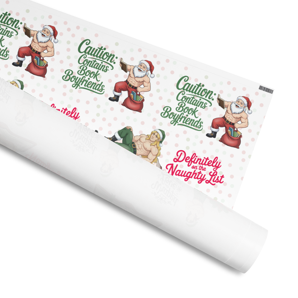 Spicy BookTok Wrapping Paper | Naughty List Romance Reader Gift Wrap
