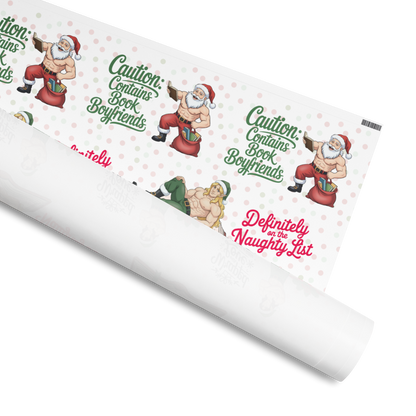 Spicy BookTok Wrapping Paper | Naughty List Romance Reader Gift Wrap